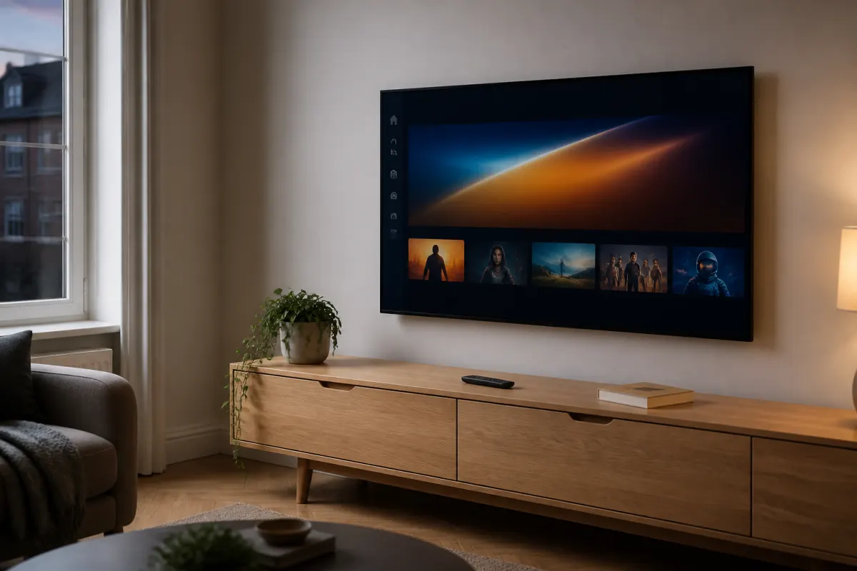 Living room TV ready for BINGETRAX setup